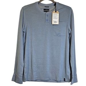 NEW Prana XS Sol Defender Henley Shirt Light Blue Baselayer Hiking Outdoor